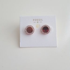 Fossil Rose Gold Earrings